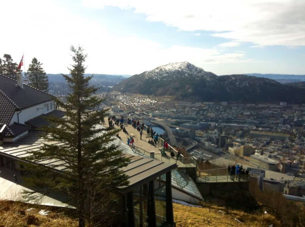 Mount Floyen Bergen Norway at easter in march