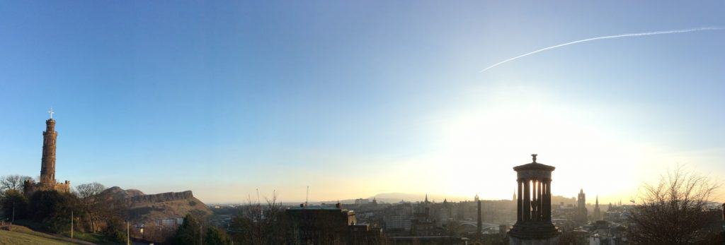 Sunset at Calton Hill Edinburgh Scotland