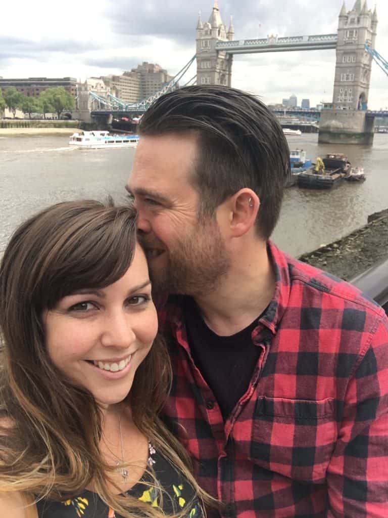 Engaged at Tower Bridge London England