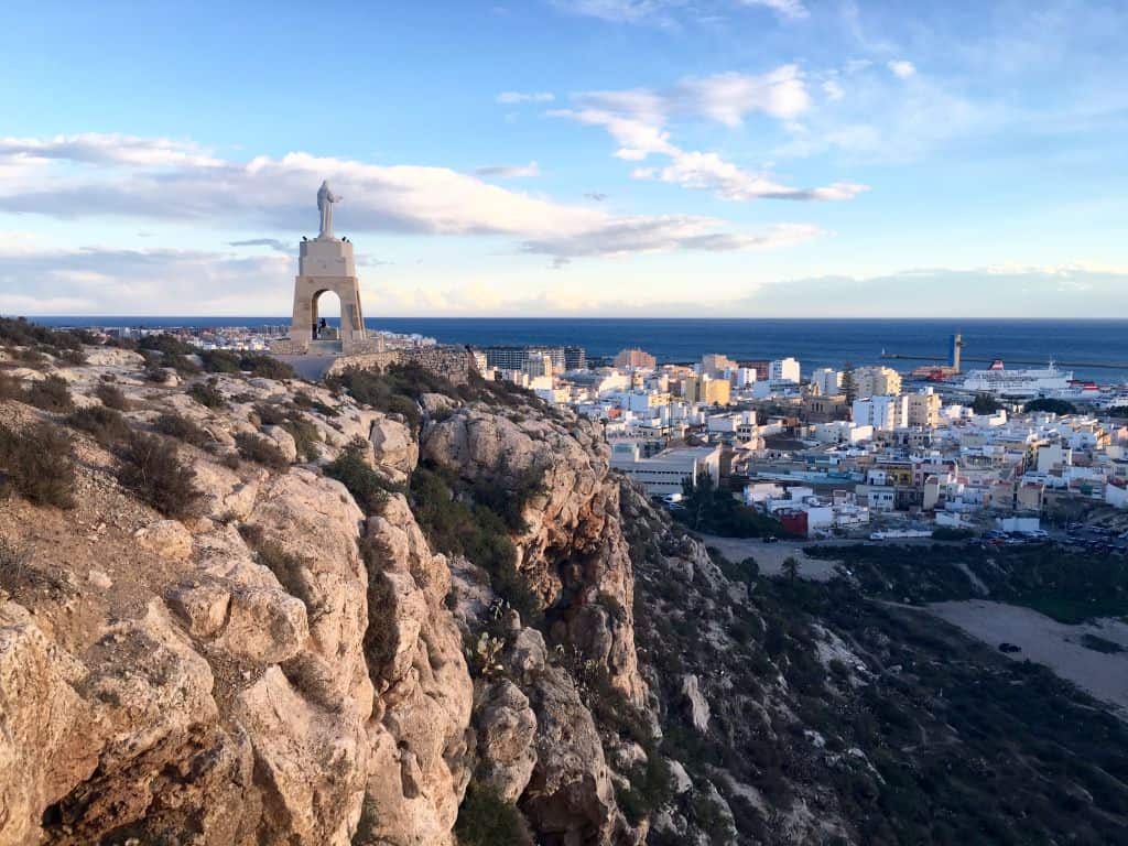 View of Almeria city in southern Spain from San Cristobel