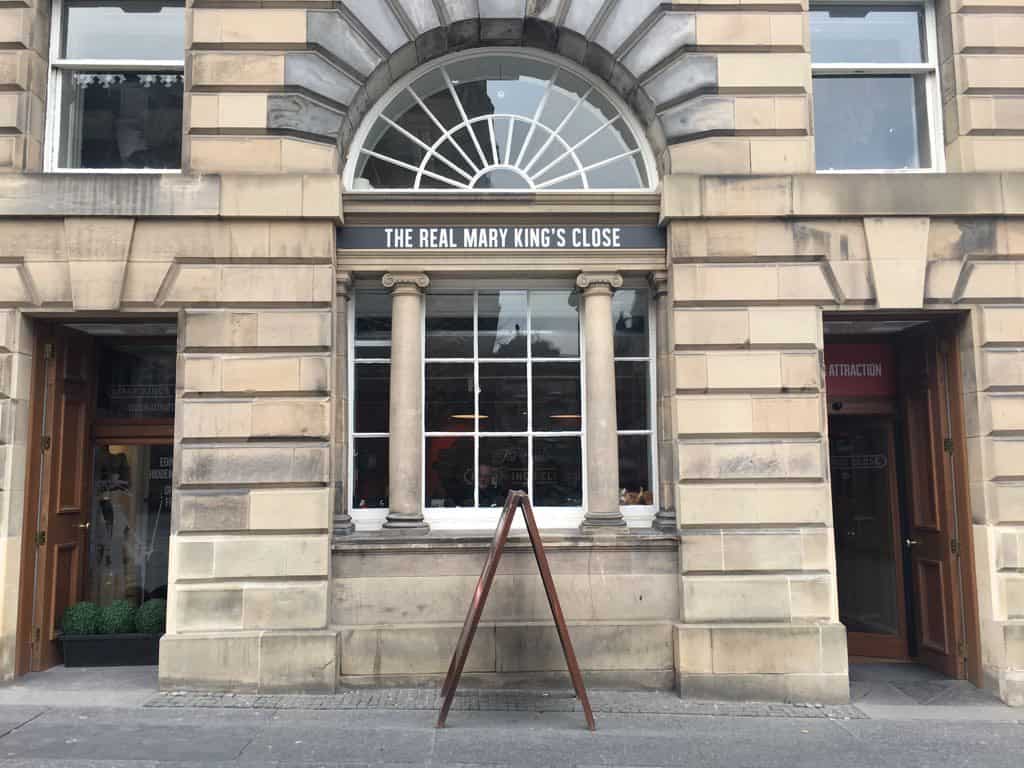 Outside of Mary Kings close building Royal Mile - Things to Do in Edinburgh with Kids