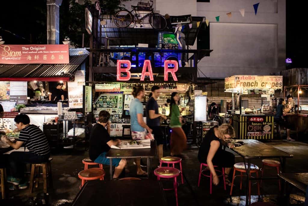 Day 1 - Food stalls at Chiang Mai Night Bazaar