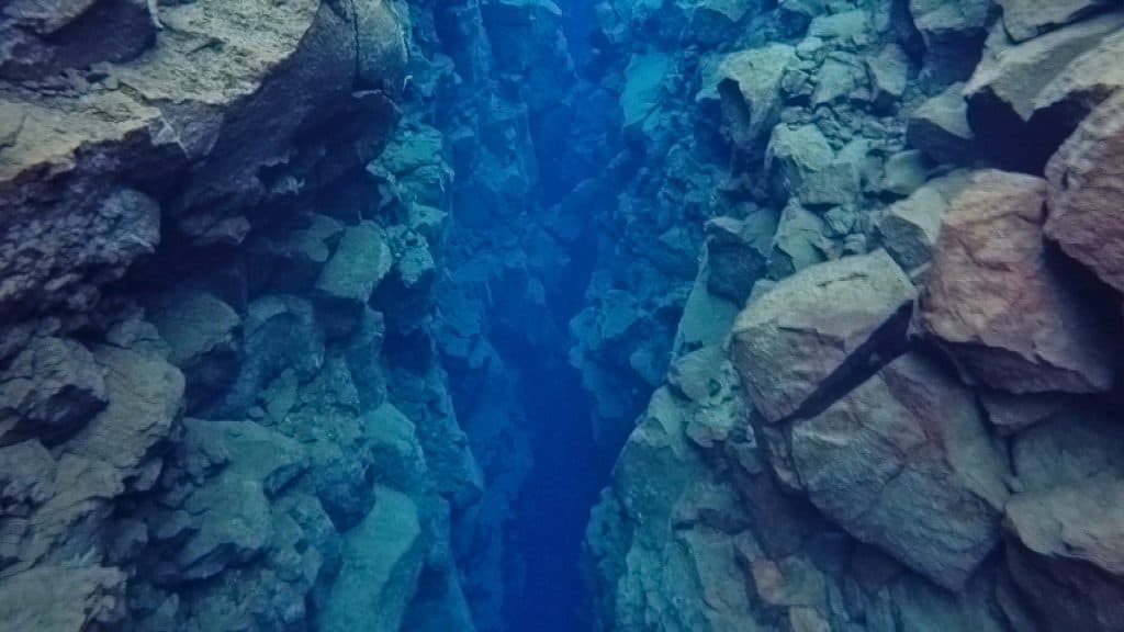 Snorkeling in Iceland in winter