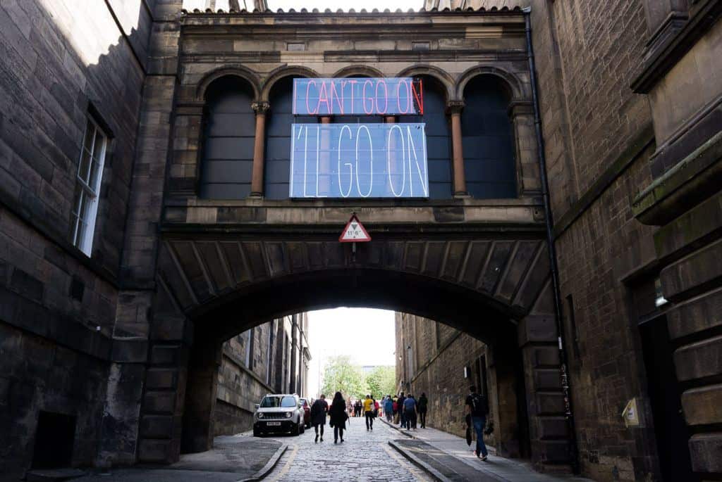 Edinburgh Festivals August - Art Festival light-up installation