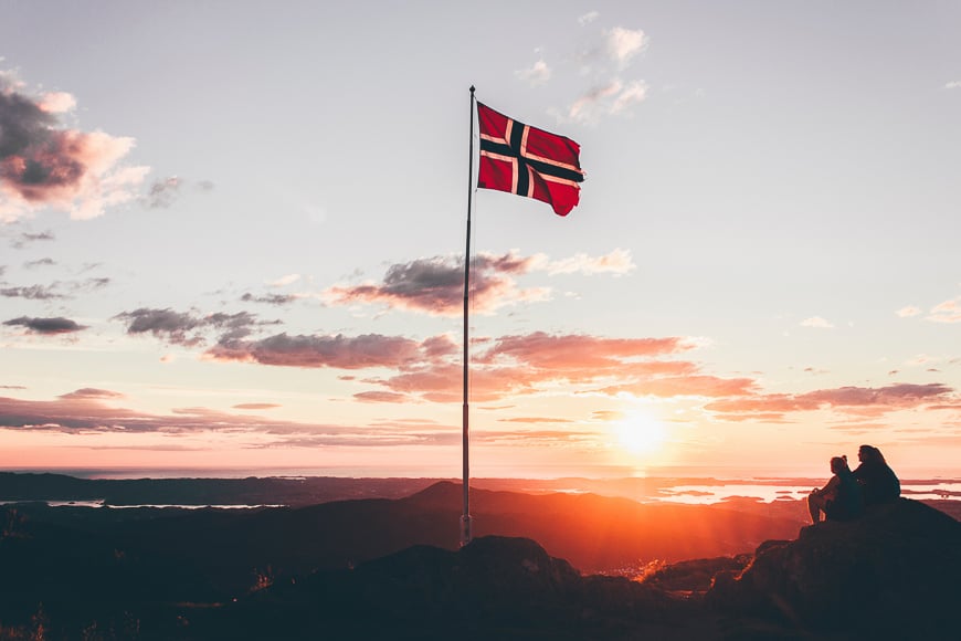 Norwegian flag - Visiting Norway in March