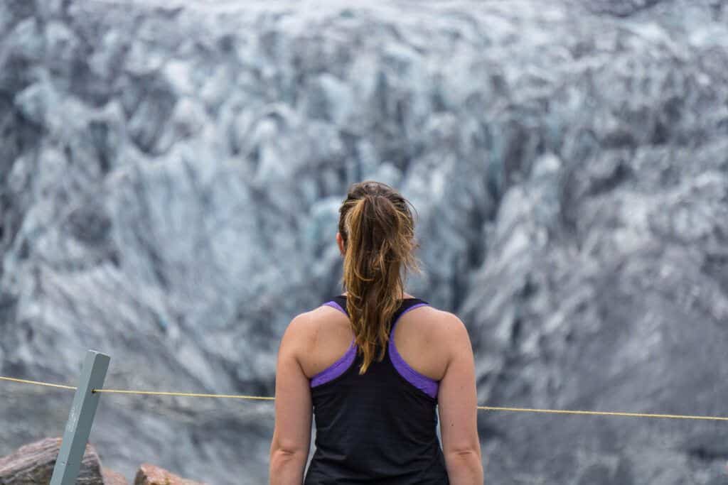 Looking at Fox Glacier, South Island New Zealand