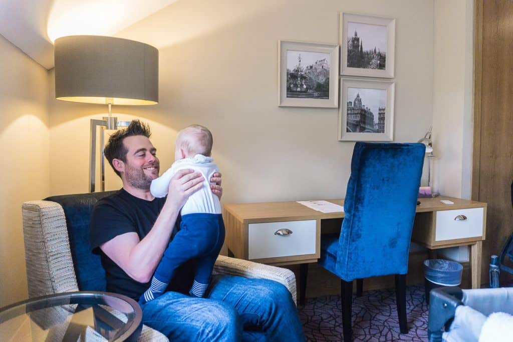 Salisbury Green Hotel - Phil and Baby B in chair
