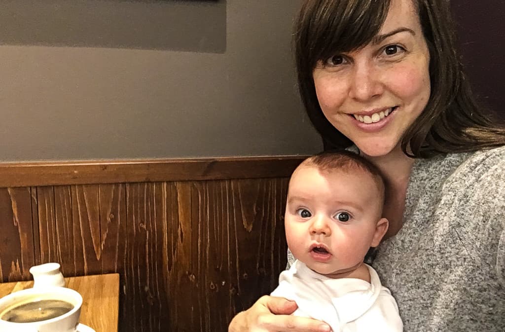 Baby and Mum at coffee shop