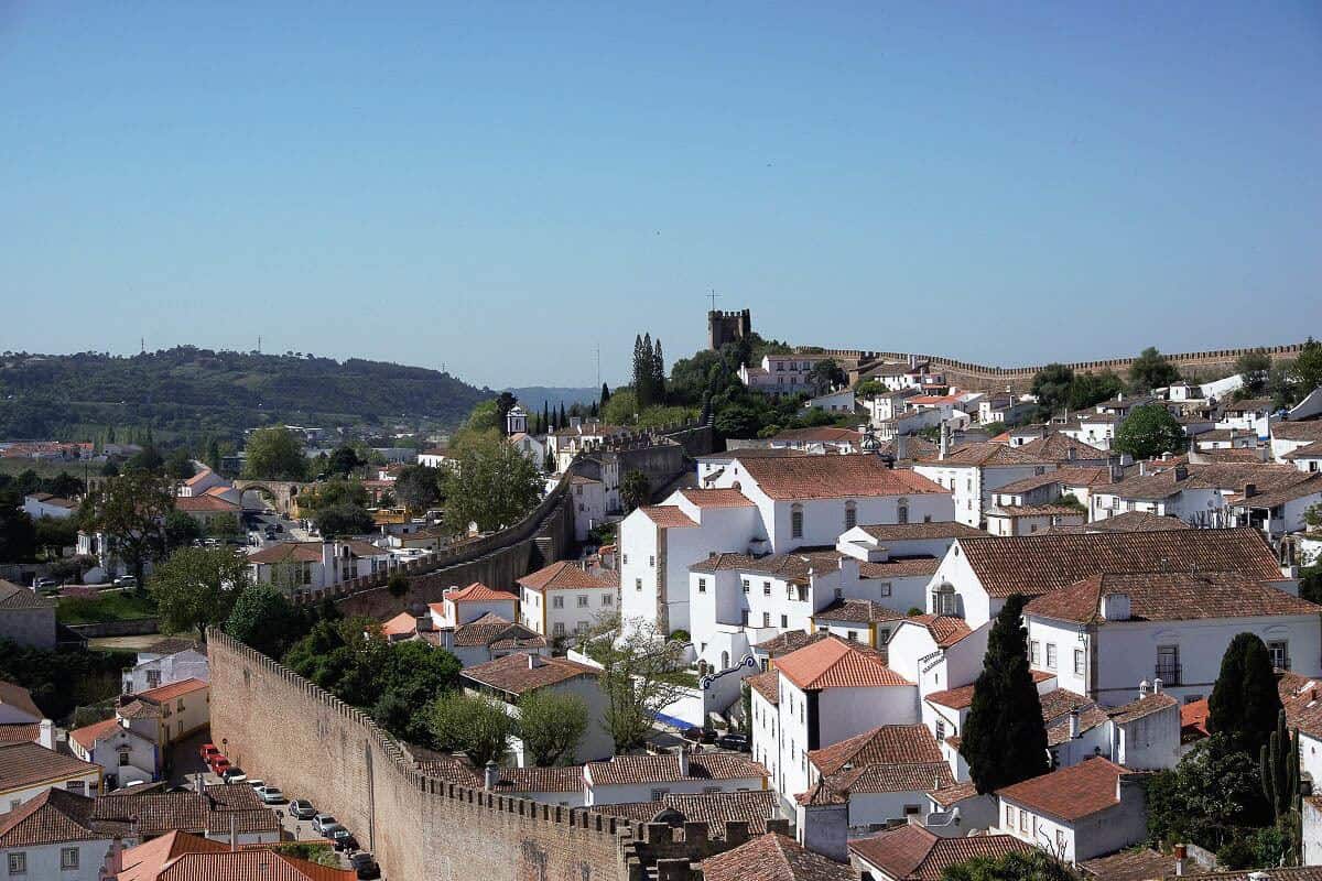 Whitewashed town in Portugal