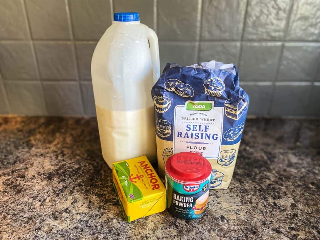 Ingredients for scones