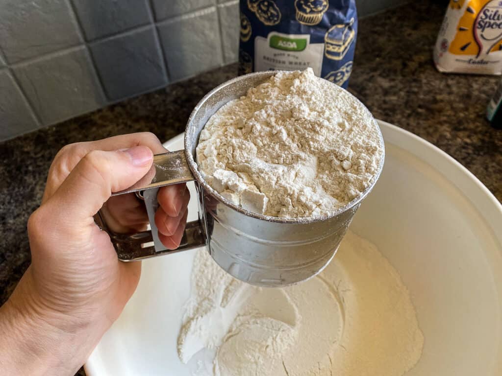Scone recipe - sift flour