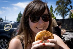Eating a pie in New Zealand - Favourite comfort food