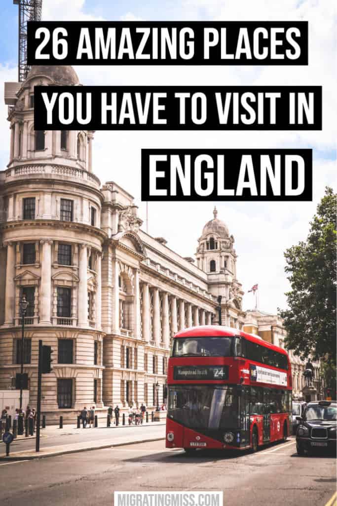 Places to visit in England - London red bus and street