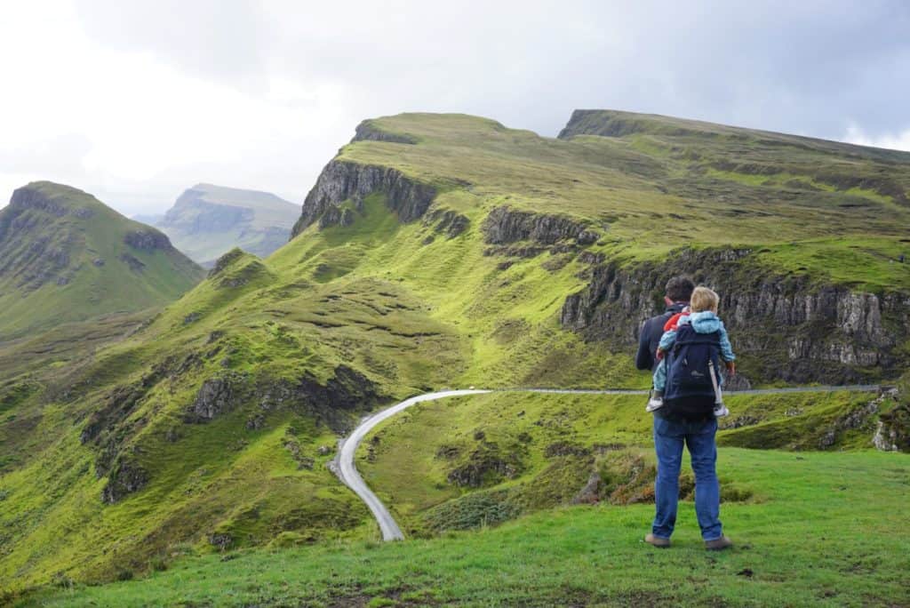 Baby and Dad at The Quiraing Isle of Skye Scotland