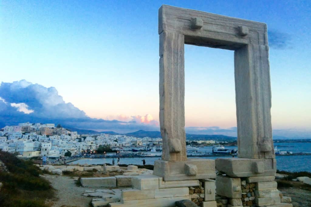 Best Greek Islands for Families - Apollos Door at Naxos