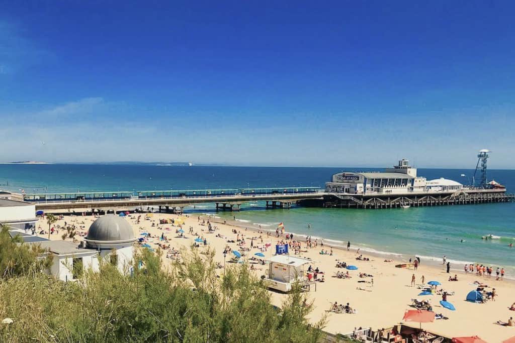 Bournemouth Beach in South England