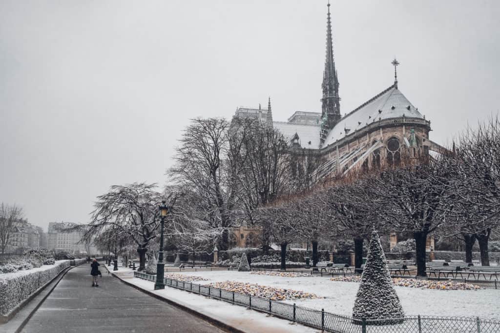 Notre Dame Cathedral in Winter