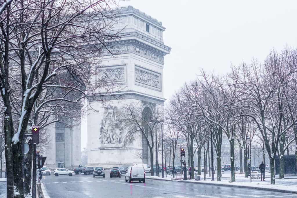 Paris in winter-the Arc de Triomphe