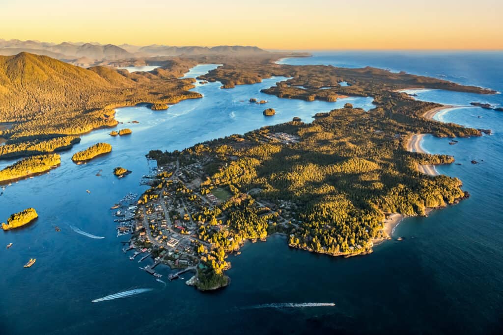 Things to do in Tofino Vancouver Island - view of Tofino from above